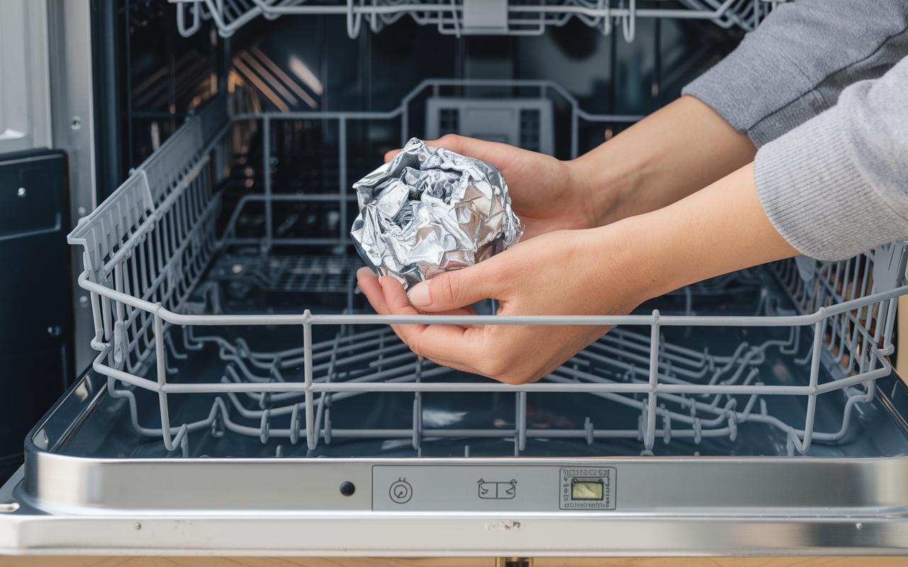 Mettere una pallina di carta alluminio nella lavastoviglie dà un risultato incredibile