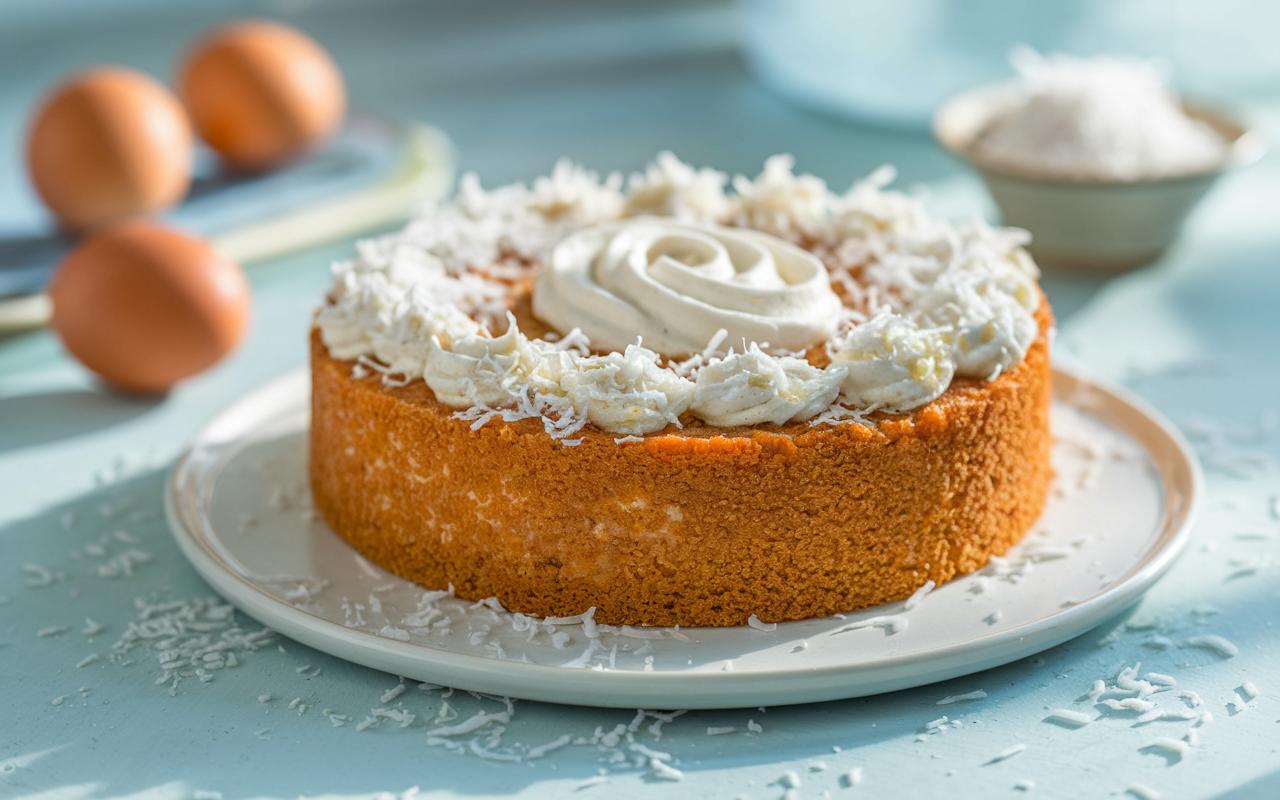 Torta al cocco ultra fondente con panna fresca: semplice, soffice e profumata
