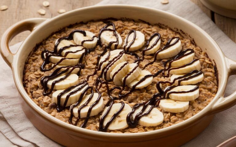 Un porridge magico al forno: dolcezza banana-cioccolato, crosta dorata e cuore ultra morbido con 5 ingredienti della dispensa