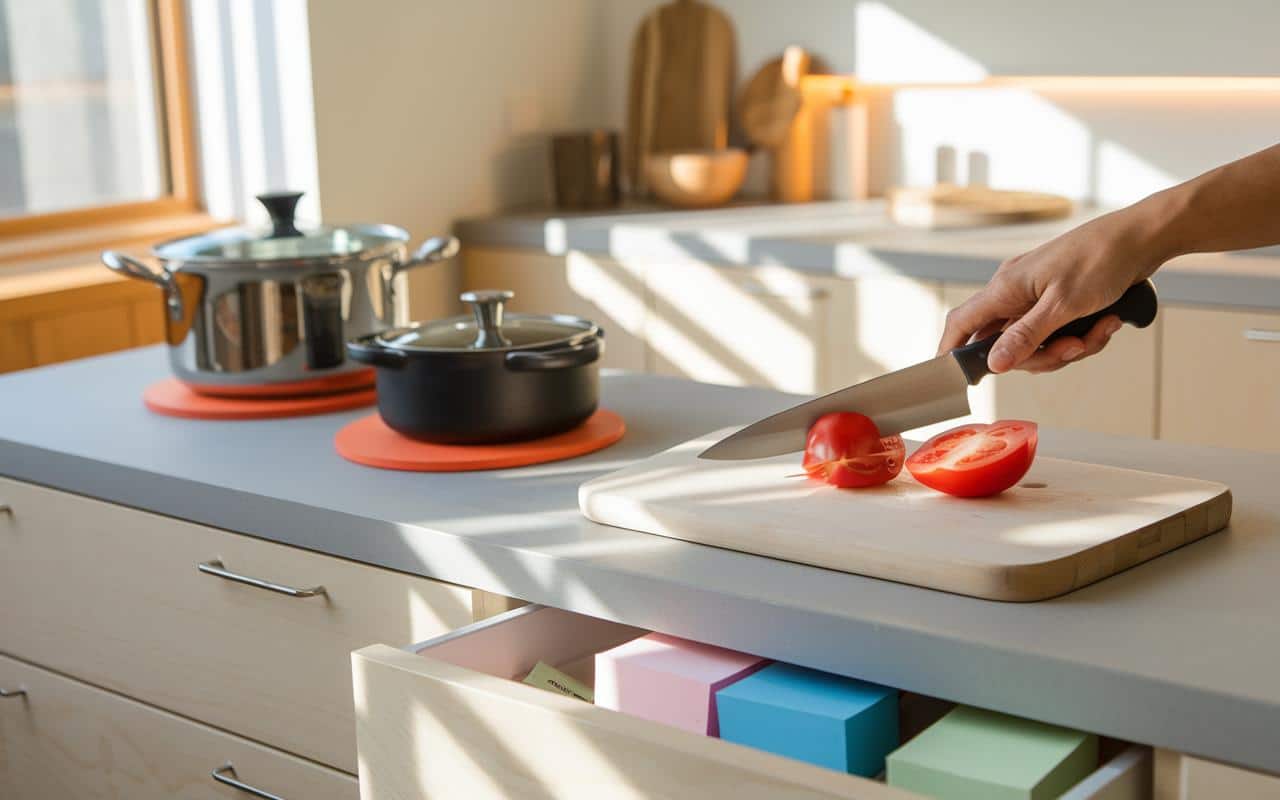 5 usi ingegnosi in cucina per un noodle da piscina: organizzatore per cassetti, protezione per coltelli e altro ancora