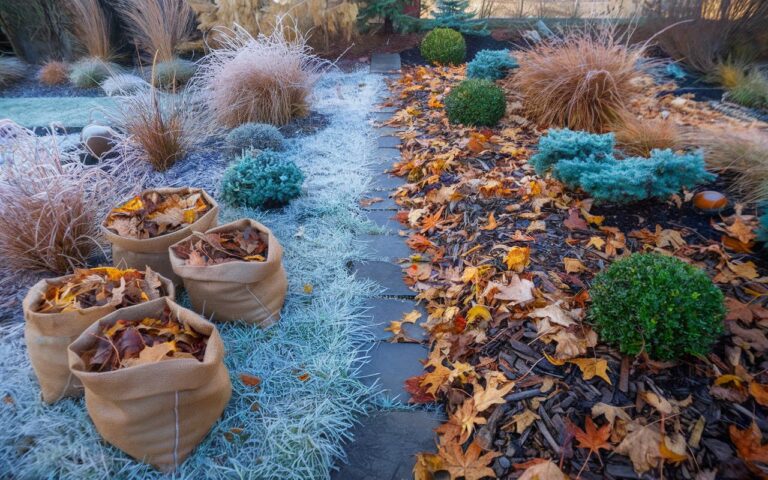 Come proteggere le piante dal gelo invernale usando il compost da giardino come pacciamatura naturale
