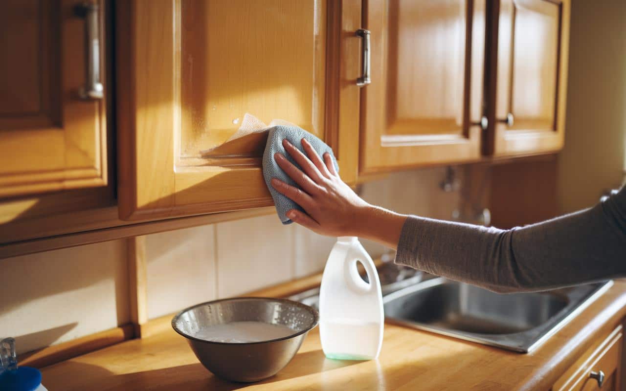 Come pulire i pensili della cucina unti con aceto bianco: una guida passo dopo passo
