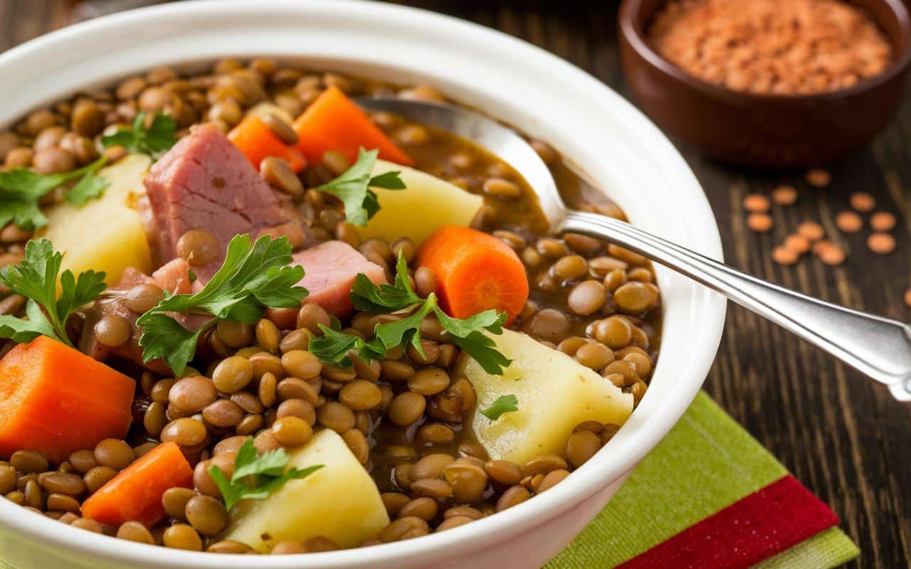 Lenticchie con stinco di maiale: la ricetta tradizionale francese che supera il petit salé