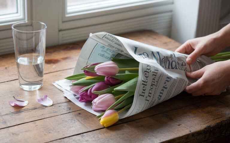 Tulipani recisi che si afflosciano: il trucco della carta di giornale per raddrizzarli in poche ore