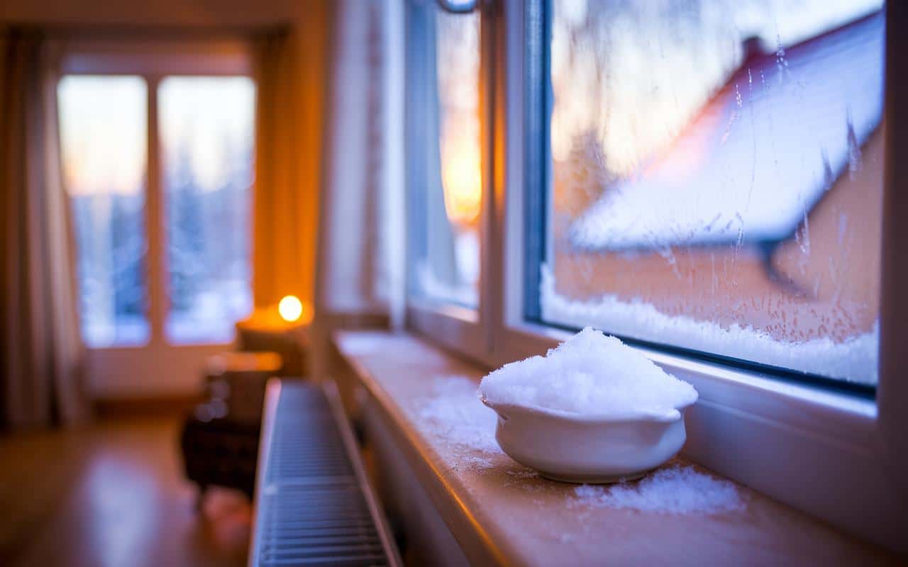 Una ciotola di acqua salata sul davanzale può ridurre la condensa invernale e la muffa — ecco come funziona